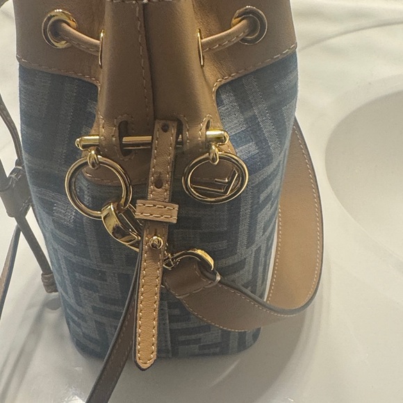 Fendi Blue and Tan Mini Bucket Bag - Picture 10 of 10